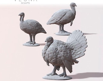 15pc TURKEY PACK Miniatures DnD Dungeons and Dragons DnD Scatter Terrain 28mm/32mm Farm Animals - VS