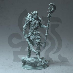 Elf Druid Bark Skin Druid Warden DnD Dungeons and Dragons 28mm/32mm TTRPG Miniature Pathfinder Fantasy RPG 5e DnD
