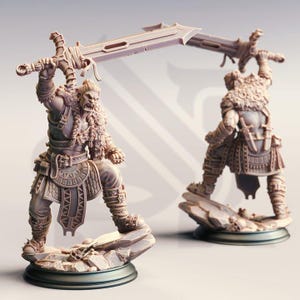 Half Orc Warrior Dungeons and Dragons Orc Fighter Mini RPG Tabletop Miniature DnD Painting Pathfinder 5e Berserker Mini DnD Gorr - DmS