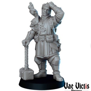 Craftsman Cleric DnD Dungeons and Dragons 28mm/32mm TTRPG Fantasy Wargame Miniature NPC 3D Printed Figurine Human Cleric Paladin