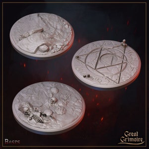 50mm bases, DnD, Dungeons and Dragons, Lava, Bones, Circle Bases, Scatter, Terrain, Pathfinder, Tabletop RPG, Miniatures - Great Grimoire