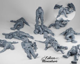 USA WW2 Casualties Serie 1 – 15mm 20mm 28mm 32mm 1 35 Scale – American Army Fallen Soldiers Set – Eskice Miniature