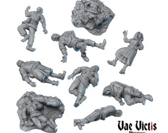 9 stücke körper körper Scatter Terrain für DnD Dungeons and Dragons TTRPG Wargame Dioramen Pathfinder Fantasy RPG Leichenhaufen 28 mm/32 mm