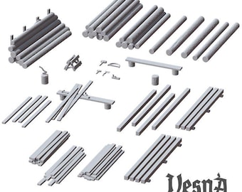 Lumber Camp Miniature Scatter for DnD Dungeons and Dragons 28mm/32mm Foest Scenery Scatter Terrain Wood Piles  - VS