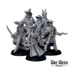 Western Classic Heroes Set DnD NPCs in 28mm/32mm Deadlands DnD Dungeons and Dragons Cowboy Outlaw Old West by Vae Victis