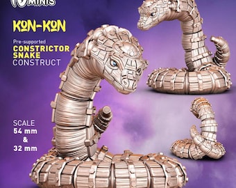 Snake Construct Dungeons and Dragons  28mm 32mm D&D Wargame Miniatures for Dioramas TTRPG Fantasy - Nm