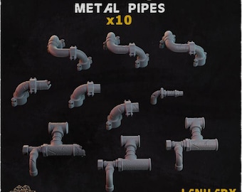 10 pc Metal pipes for Dungeons and Dragons 28mm/32mm Basing Bits DnD Scatter Terrain Scenery Scatter D&D TTRPG Mini Basing Material - ZbW