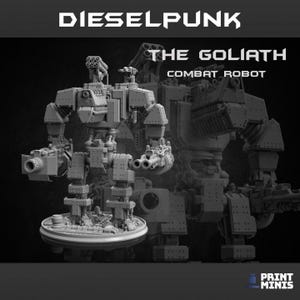 Large Goliath Combat Walker 28mm/32mm Mech Warrior TTRPG Fantasy Wargame Robot Mech Sci-fi Miniature Dieselpunk mech