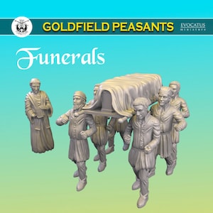 Funerals, Goldfield Peasants, DnD, Dungeons and Dragons, Tabletop RPG, Miniature, Scatter Terrain - Tiny Furniture