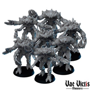 Crab Folks DND Miniature Set Dungeons and Dragons D&D DnD Monsters Crabfolk Miniatures Pathfinder Fantasy Wargaming Miniatures