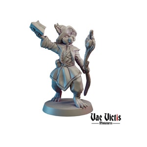 Miniatur DnD Dragons 28mm/32mm Harengon Magier DnD Kaninchen Spellcaster für Fantasy TTRPGs Wargaming und Dioramen