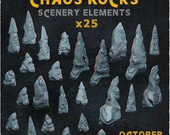 25 Stück Rock Landschaft D&D Dungeons and Dragons 28 mm/32 mm Basing-Bits und Materialien Rock Miniaturen Wargaming Fantasy TTRPG Scatter Terrain Rocks