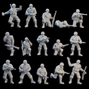 Infantería de EE. UU. - Set de miniaturas de soldados estadounidenses de la Segunda Guerra Mundial, Guerra histórica, Juego de mesa, 28/32 mm - YourNeighborKnight Minis