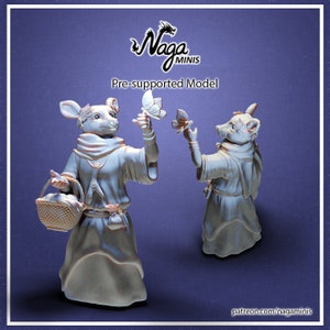 Deer Folk Druid RPG Figurine DnD Dungeons and Dragons 28mm/32mm Tabletop Miniature Deer NPC Townsfolk Diorama Miniatures Creature Deer Druid