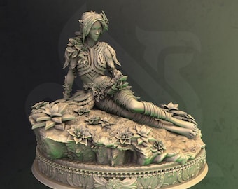 Young Elven Druid Dungeons and Dragons 28mm/32mm/38mm Mini RPG Tabletop Miniature DnD Painting Pathfinder 5e DnD Forest Elf Verina - DmS