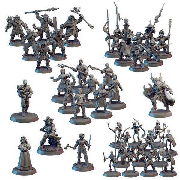 40pc DnD Starter Set, Dungeon Master, Dungeons and Dragons, Skeletons, Mutant Cultists, Bug Bears, Warrior, Goblins + MORE!