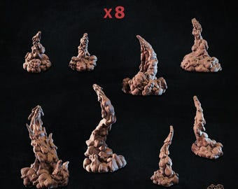 8 pezzi di base Takeoff FX DnD Dungeons and Dragons 28 mm/32 mm Scatter Scenery Wargame Diorama SceneryZbW