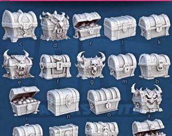 Chest Miniatures for Dungeons and Dragons 28mm/32mm Basing Bits DnD Scatter Terrain Scenery Scatter D&D TTRPG Mini Basing Material - STL