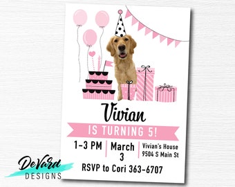 Custom Designed Pet Invitation- Birthday Party- Add Your Pet Invite-