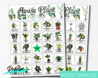 House Plant Bingo Game: 15 Unique Cards (Digital Download)