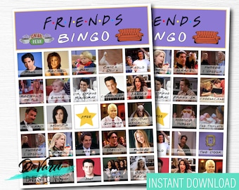 Friends TV Show Bingo Game: 15 Printable Cards (Digital Download)