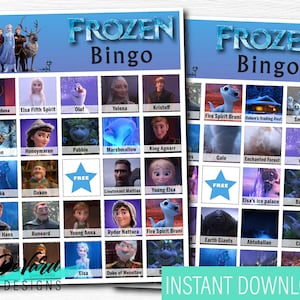 Frozen 2 Bingo Game-set of 15 Cards - Birthday Party Activity- Family ...