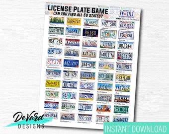 License Plate Road Trip Game- Look & Find Activity- Fun Family Road Trip Game