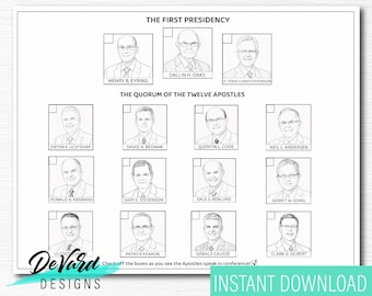 New General Conference Coloring Pages- New Apostles Activity- Children's Primary -  -Digital File