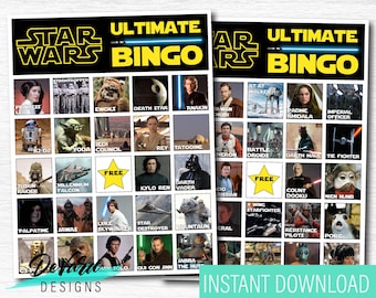 Star Wars Bingo Game: 20 Unique Cards (Digital Download)