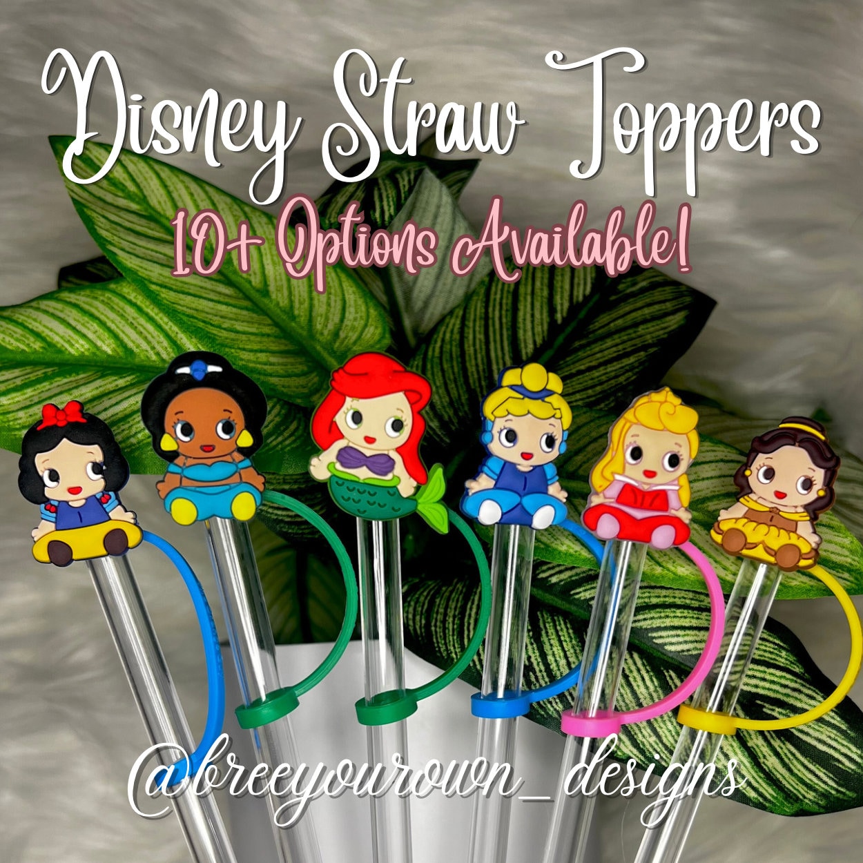 Disney Princess Straw Covers/toppers 