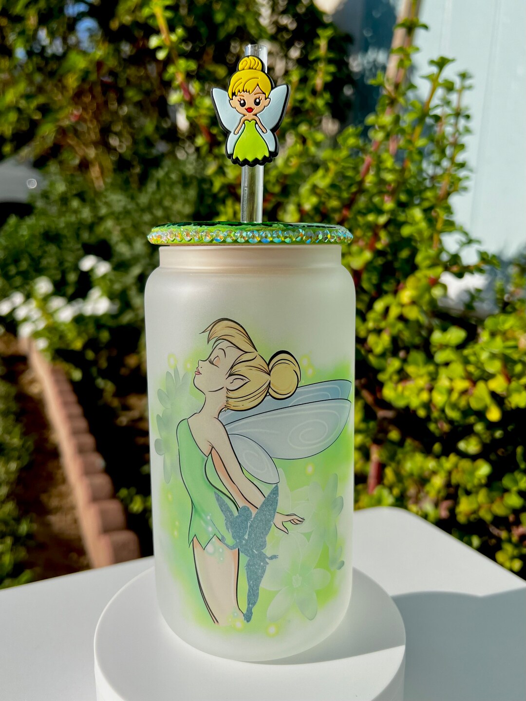 Tinkerbell Cup Disney Cup Libbey Cup Glass Cup Faith Trust and Pixie Dust Fairy Pixie Fairies
