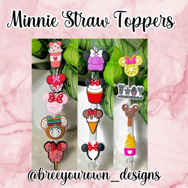 Disney Straw Toppers | Fast Shipping | Disney Snacks | Minnie Snacks | Tangled | Tinkerbell | Sully | Mike | Ariel | Mickey Chex | Straw Cap