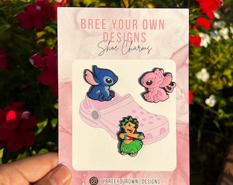 Disney Charms | Lilo & Stitch | Lilo and Stitch Charms | Cute Shoe Charms | Lilo | Stitch | Angel