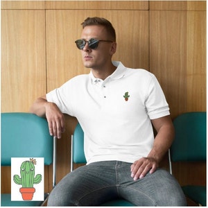 Cactus Lover Embroidered Premium Unisex Polo