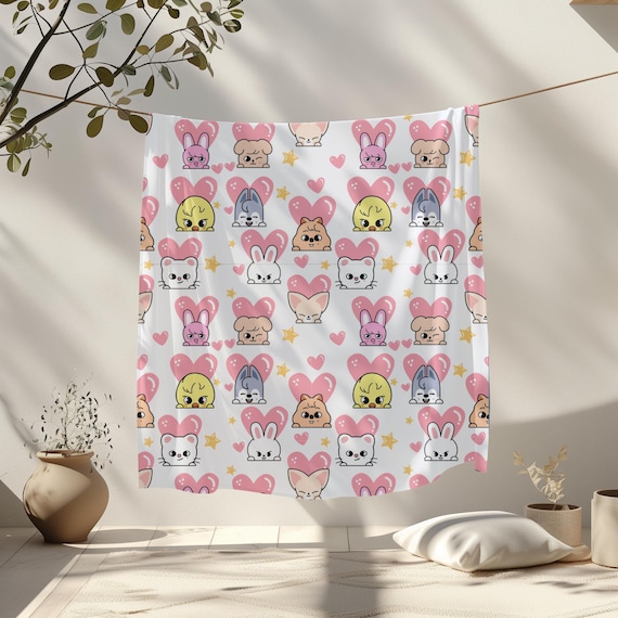 SKZOO Plush Blanket: Kpop Stray Kids Fandom, Velveteen Throw - Etsy