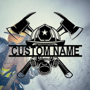 Letrero de metal para pared de bombero personalizado, regalo para bomberos, letrero de metal de bombero personalizado, decoración en honor al bombero, 8-24 pulgadas