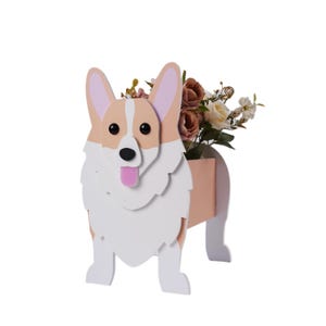 Dog-Shaped Flower Pot，Corgi dog decorations, Unique Garden art，Corgi dog flower pots，Indoor and Outdoor Plant Display