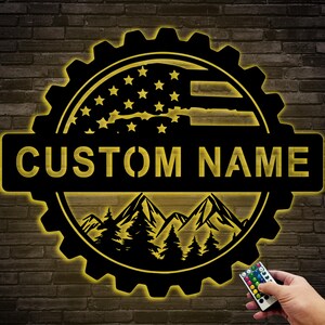 Custom Garage Metal Sign: American Flag, Personalized Man Cave Decor