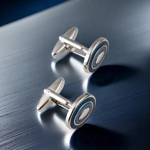 Gemelos de plata personalizados, gemelos clásicos, iniciales o letras grabables en la parte posterior, el mejor regalo para hombres, regalo para papá y regalo de aniversario, regalo de boda.