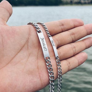 Personalized Engraved Steel Bracelet: Custom Name, Date, Coordinates