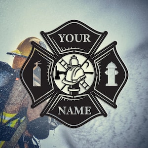 Letrero de metal para pared de bombero personalizado, regalo para bomberos, letrero de metal de bombero personalizado, decoración en honor al bombero, 8-24 pulgadas