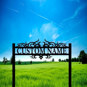 Personalized Metal Garden Fence Sign: Custom Outdoor Decor
