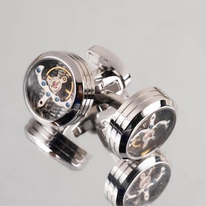 Gemelos de plata personalizados, gemelos clásicos, iniciales o letras grabables en la parte posterior, el mejor regalo para hombres, regalo para papá y regalo de aniversario, regalo de boda.