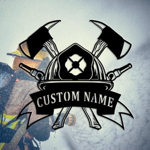 Letrero de metal para pared de bombero personalizado, regalo para bomberos, letrero de metal de bombero personalizado, decoración en honor al bombero, 8-24 pulgadas