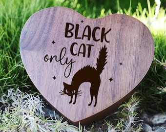 Black Walnut Cat Ring Box: Feline Jewelry Gift