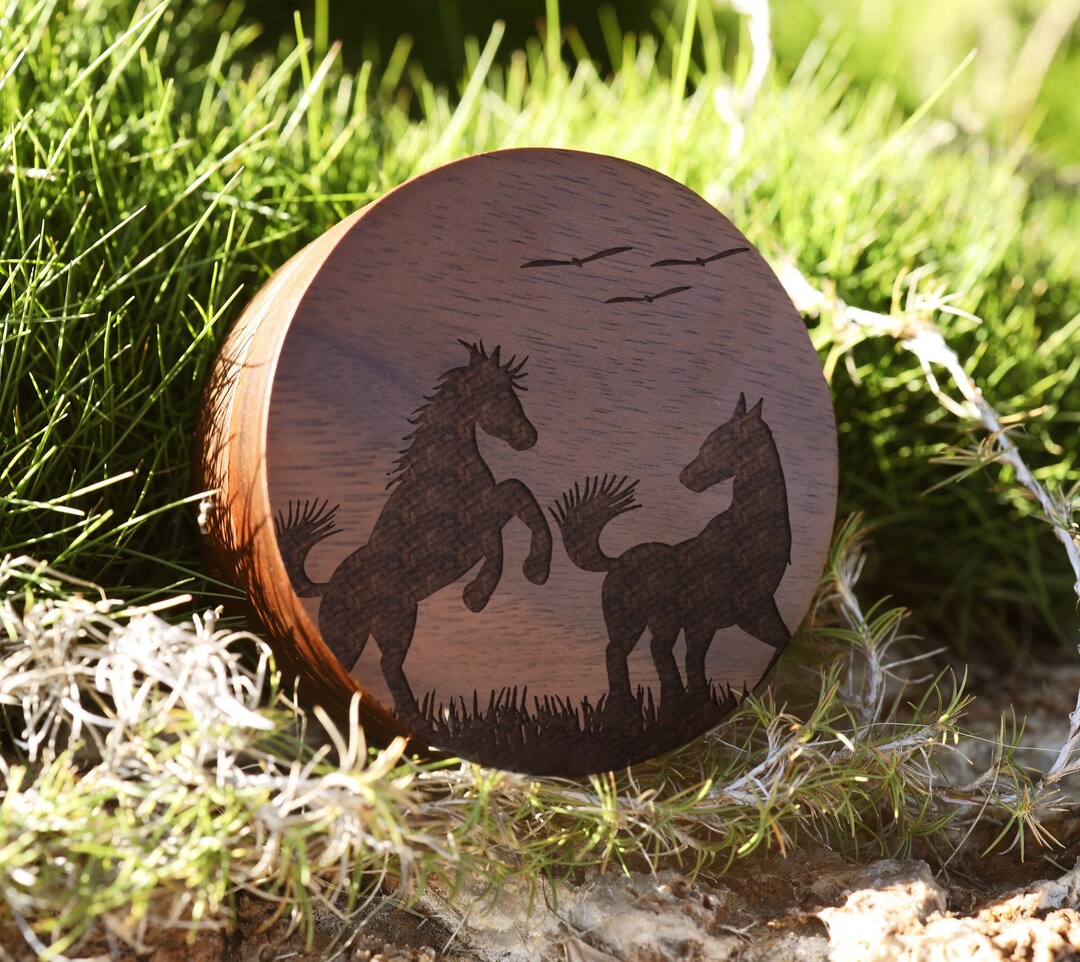 Horses in Love Wedding Ring Box, Horse Lovers Jewelry Box, Equestrian