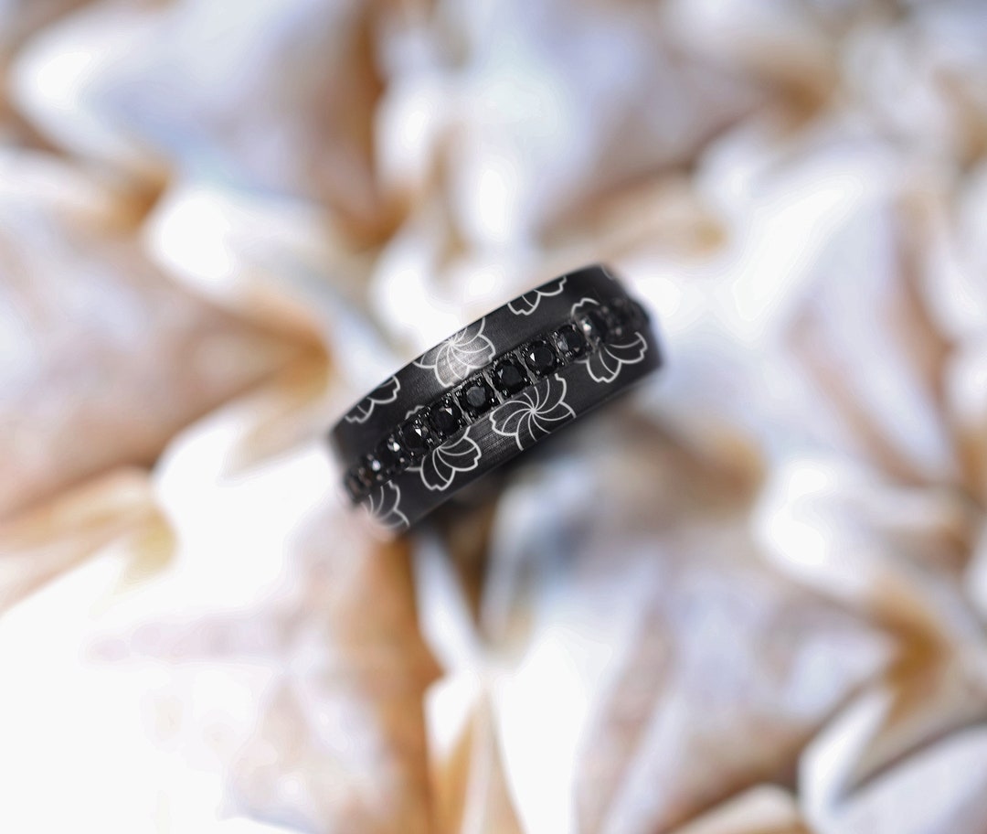 Sakura Wedding Ring Japanese Flower Wedding Band Japanese Etsy