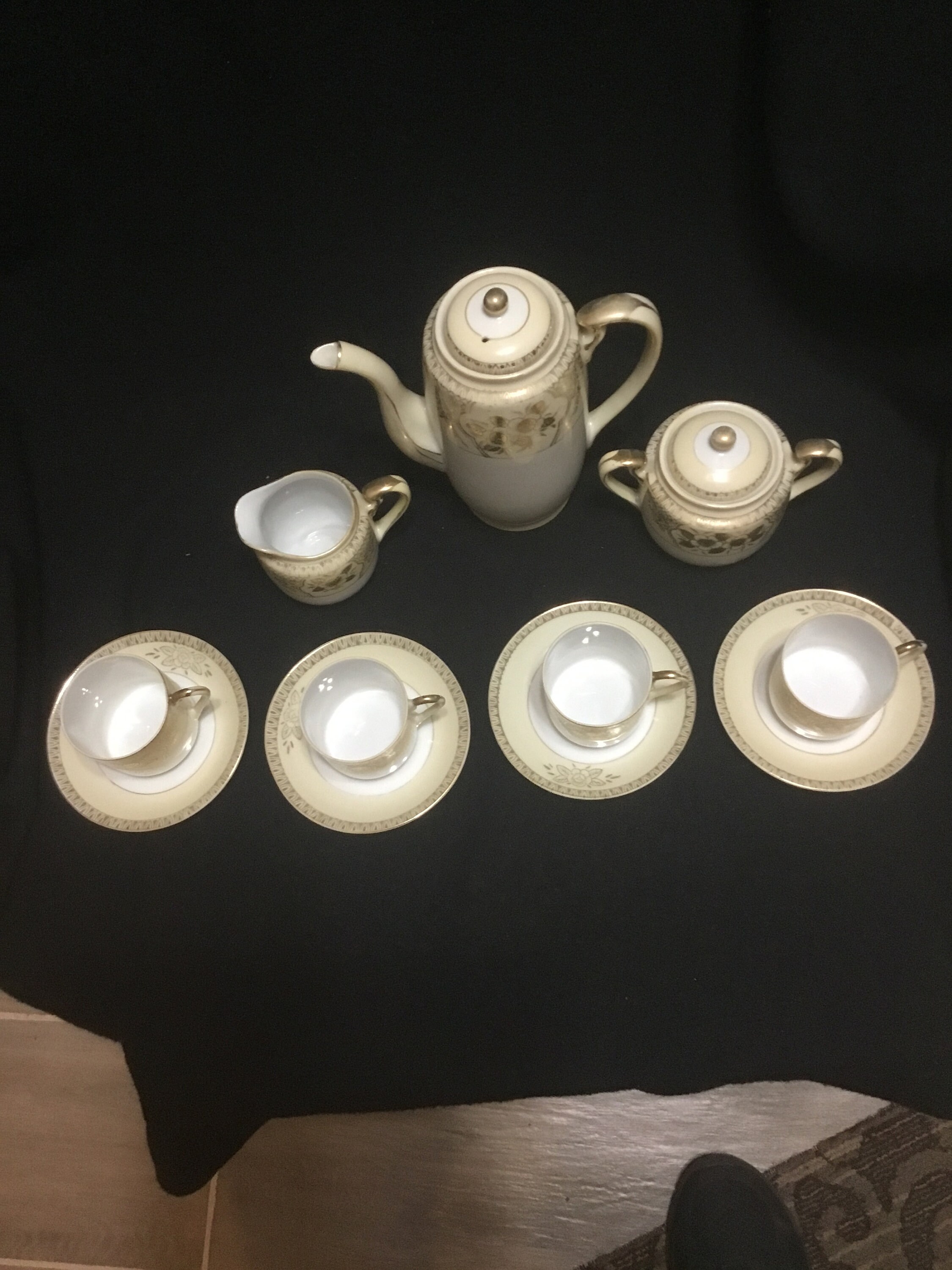 Chikaramachi/ Noritaki Porcelain Tea Set With Gold Trim Etsy