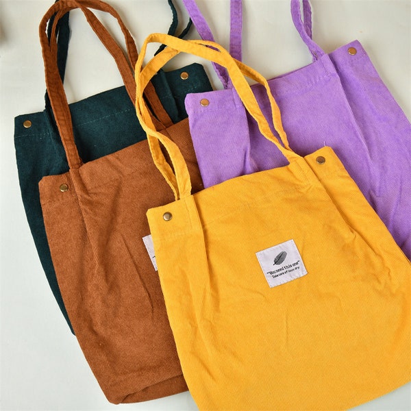 Carla Tote Bag-Corduroy Fluffy Tote Bag