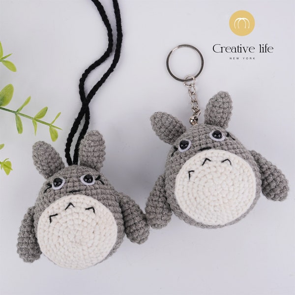 NEW! Handmade Anime My Neighbor Totoro Car Pendant, Knitted Totoro Doll Figures, Crochet Toy for Kids,Car Decor,Bag Accessories,Holiday Gift